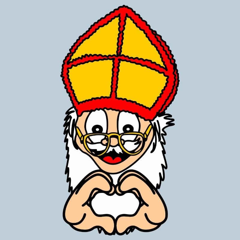 Sinterklaas with hand gesture heart