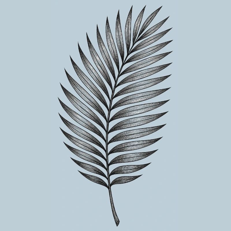 Black palm leaf pattern