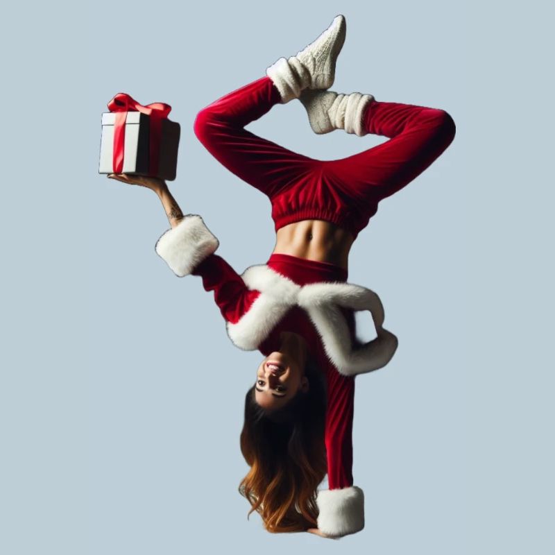 Christmas acrobatics with a gift