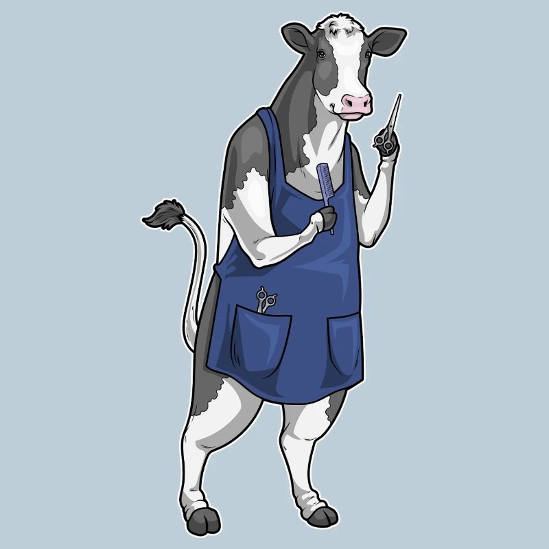 ciseaux de coiffeur pour vaches et peignes