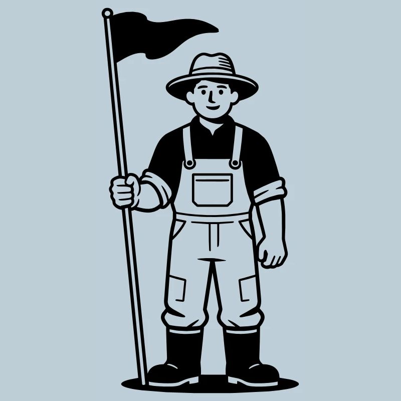 Fermier avec drapeau