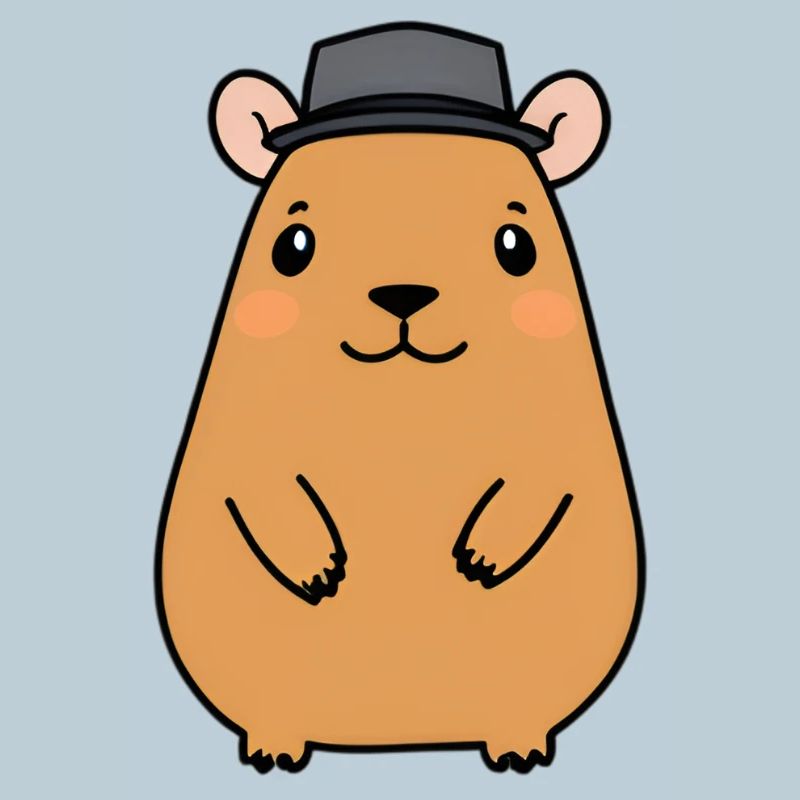 Kapu Capybara with Felt Hat