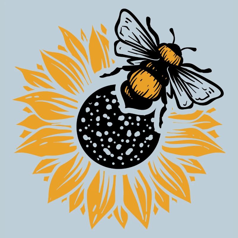 Honey Bee Sunflower Nature Design