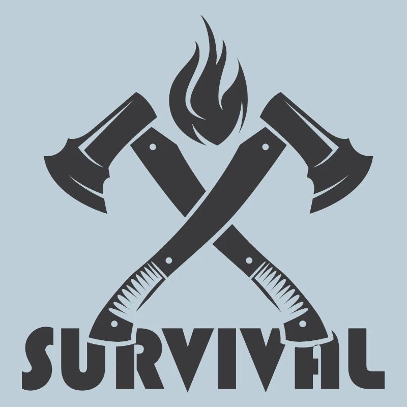 survival icon axe fire lumberjack logo icon