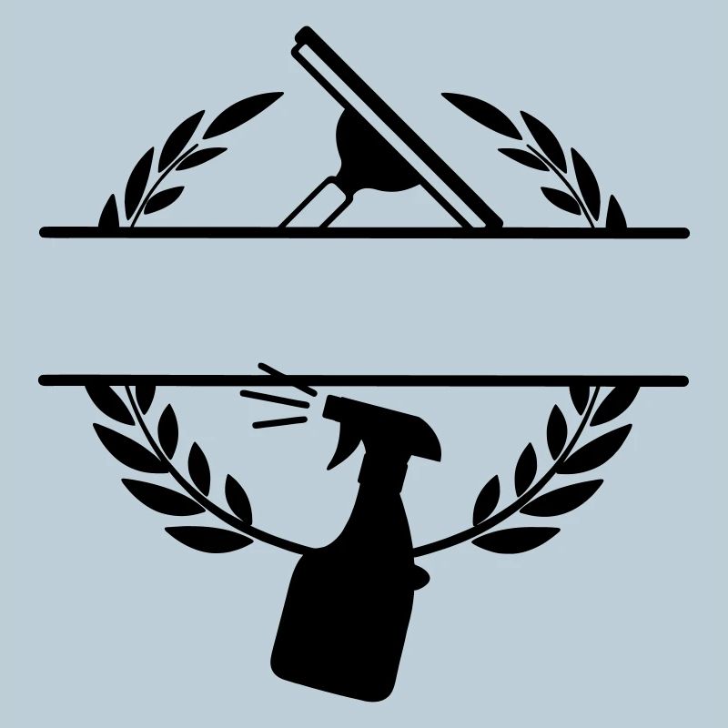 Cleaner windows washer logo laurel wreath