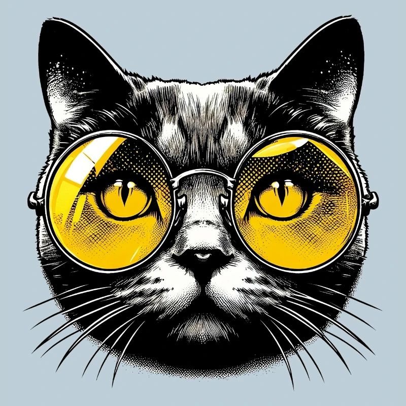 Kater mit Brille