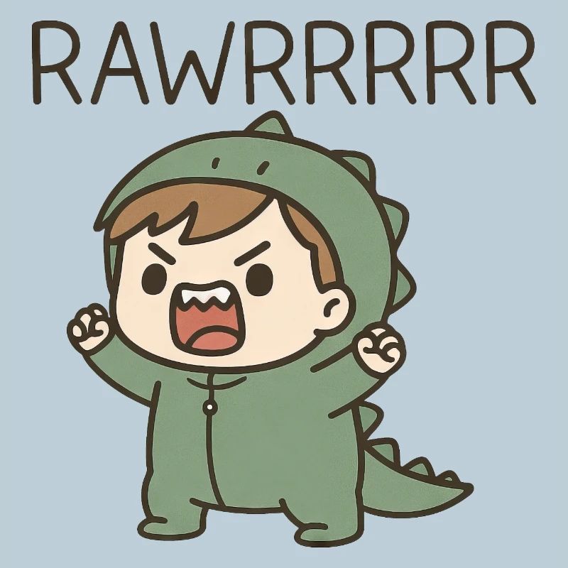 Cute Dino T-Rex Costumed Roaring Cartoon Small