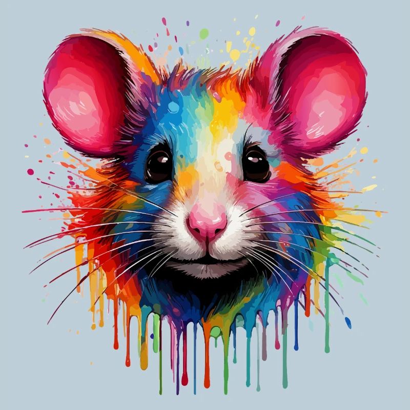 Tête de souris arc-en-ciel
