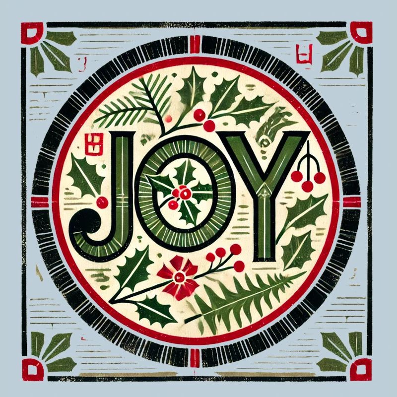 Joy Roundel Holly Wreath