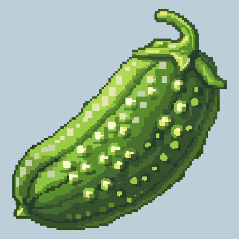 Pixel Concombre Vert Rétro