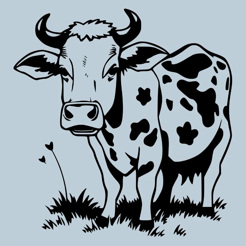 Cow Black Gift Farmer