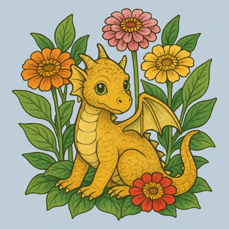 Goldener Drache in Blühen