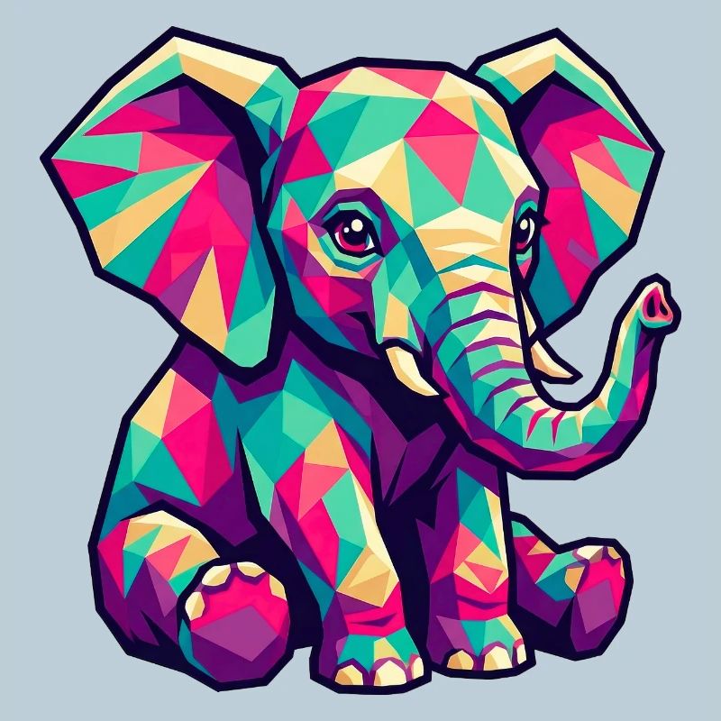 Colorful Elephant Design – Cute Elephant