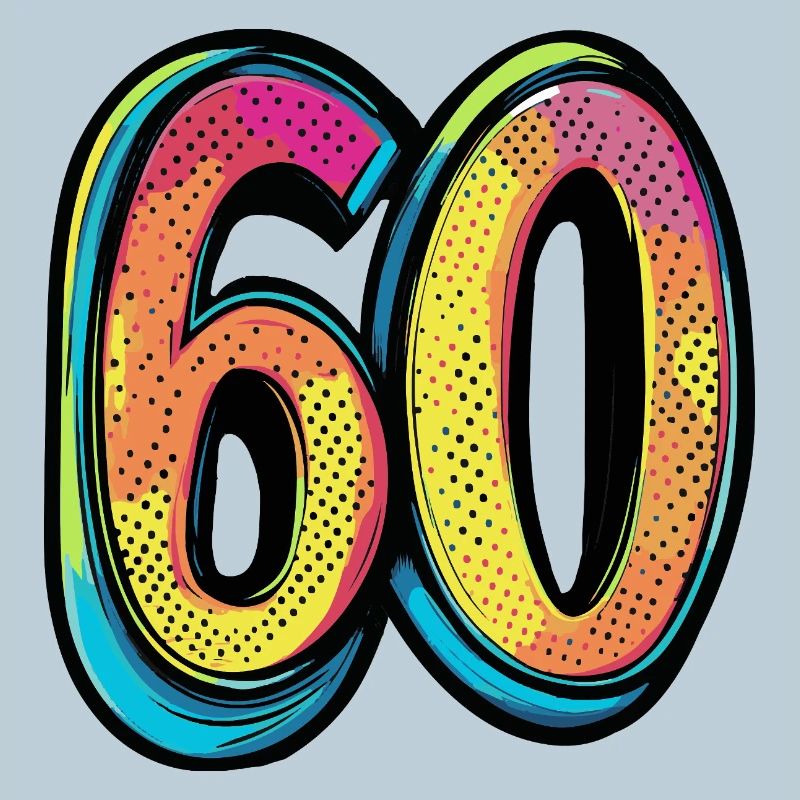 60 Number Colorful