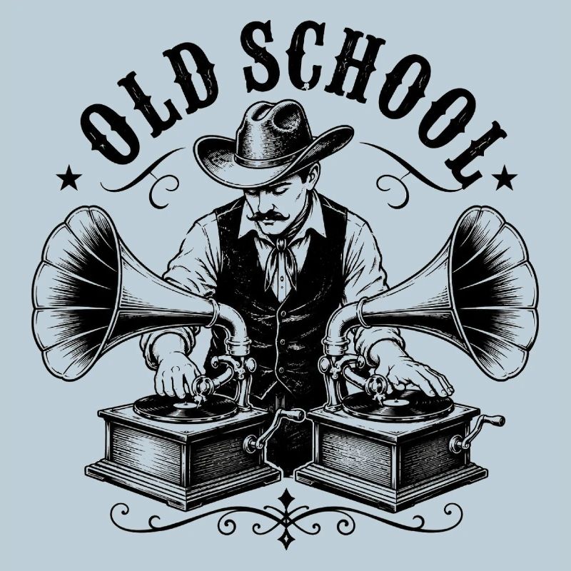 Un DJ old school avec gramophone