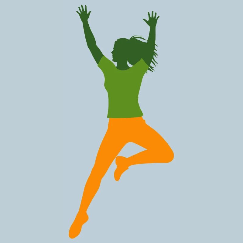 Vive sportive danseuse comme silhouette