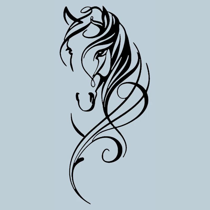 Cheval stylisé noir