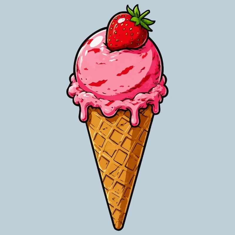 Erdbeere Eis Kugel