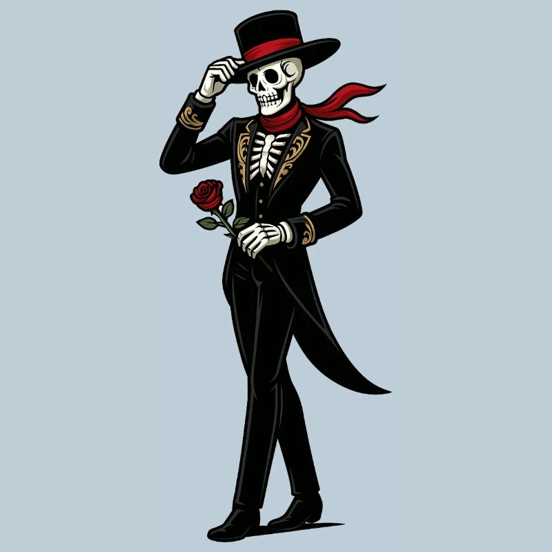 Skeleton Mariachi Rose