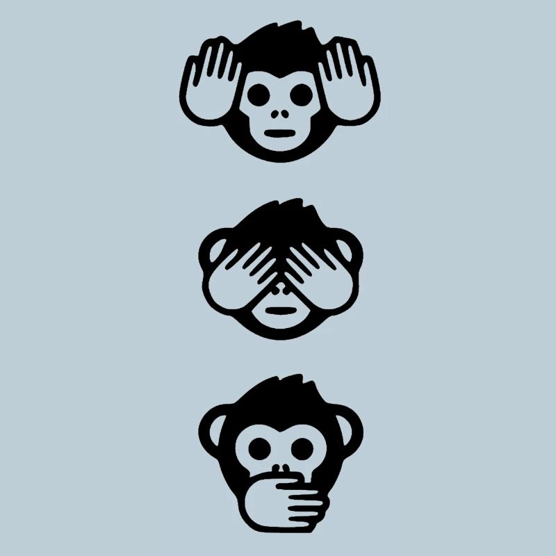 Three Wise Monkeys Motif