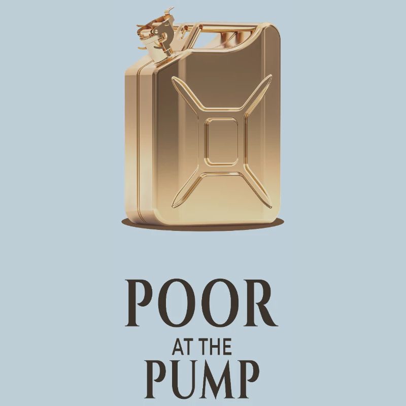 Pauvre à la pompe Déclaration drôle sur le carburant