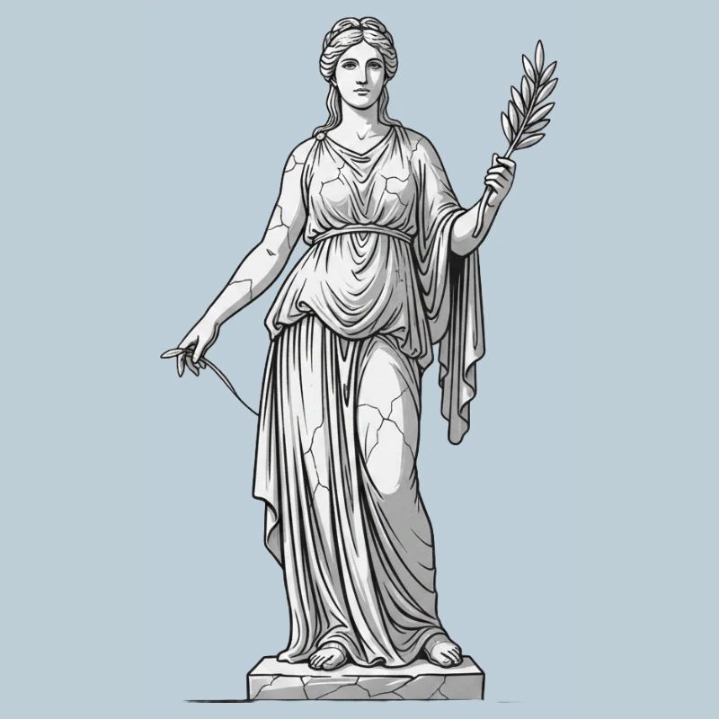 Göttinnenstatue Olivenzweig