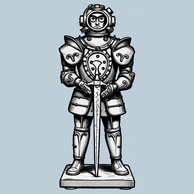 KNIGHT DIVER MAN - black & white