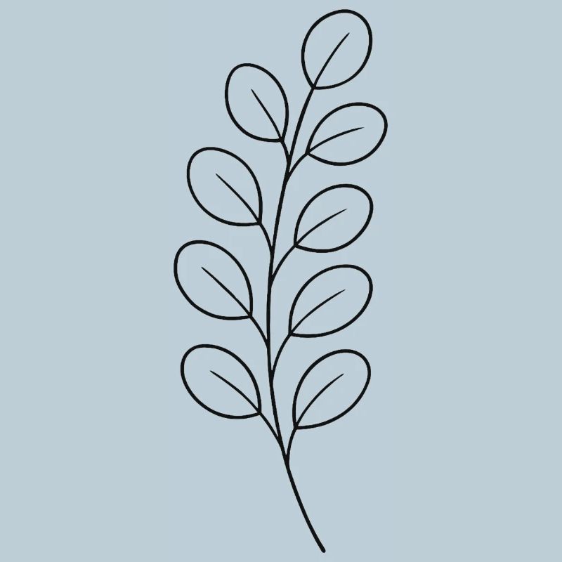 Line Branch Leaf Design