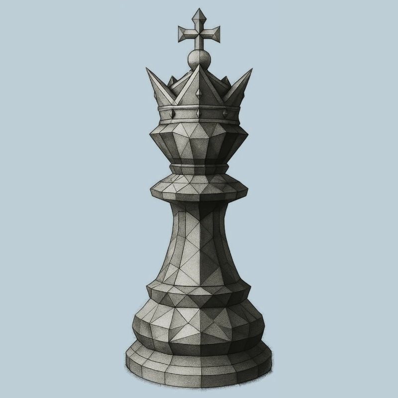Chess King – Dark Geometric Illustration