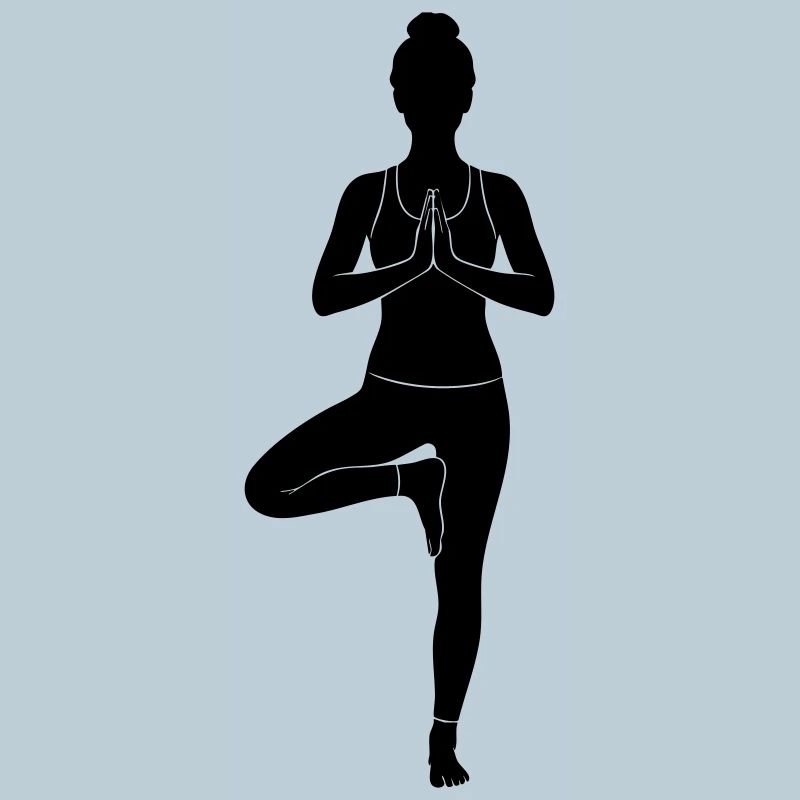 Baumpose Yoga Silhouette