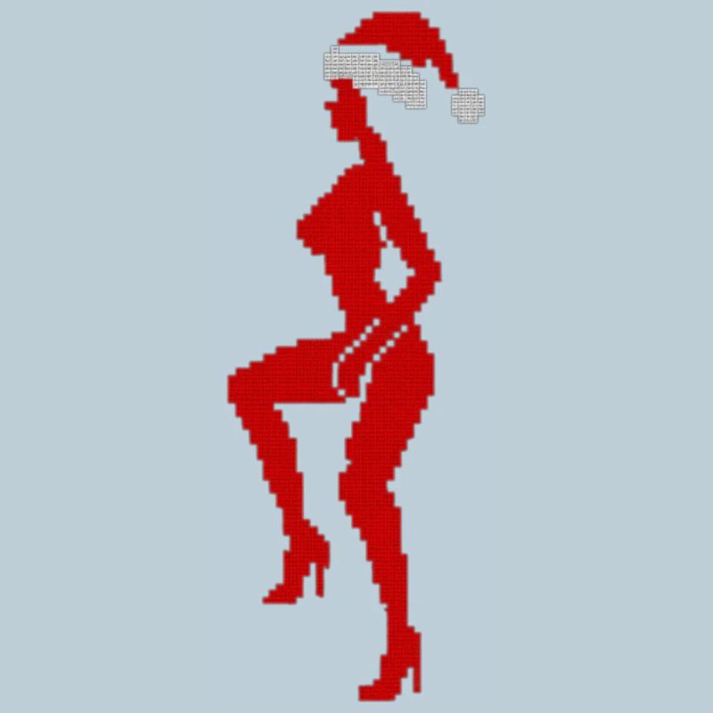 Silhouette with Santa hat