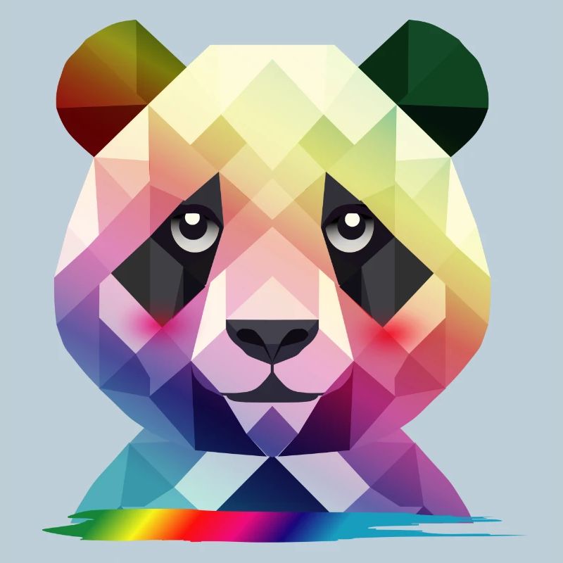 Colorful Rainbow Panda – Colorful Geometry