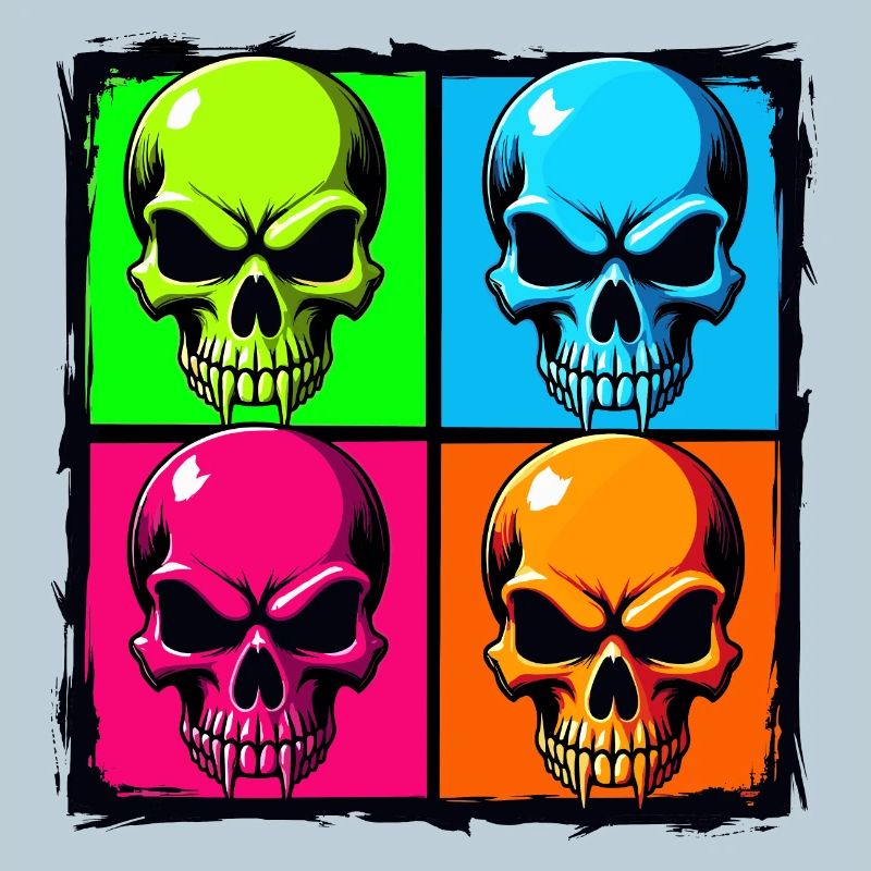Colourful skulls