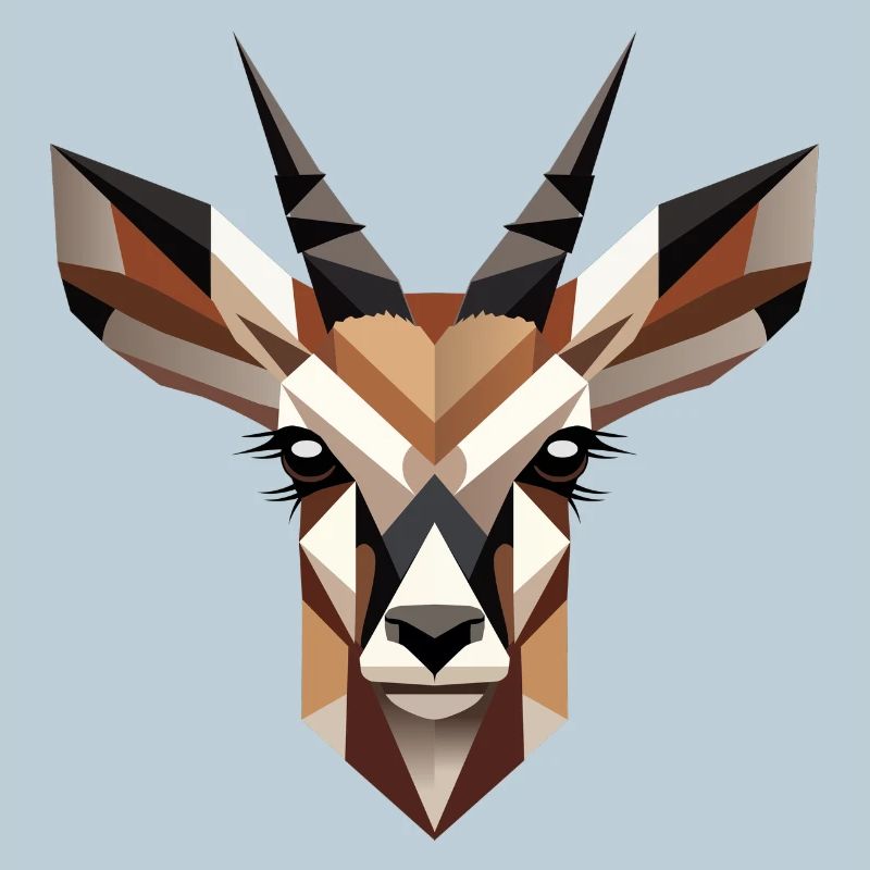 Geometric antelope head – elegance and wilderness