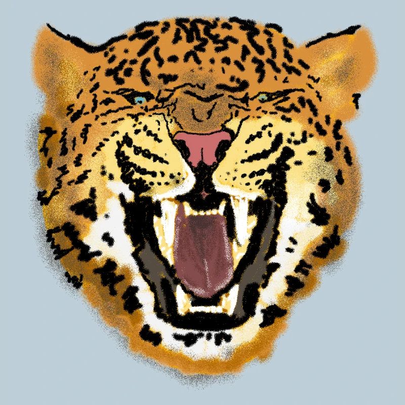 Leopard Face Roaring Art Design