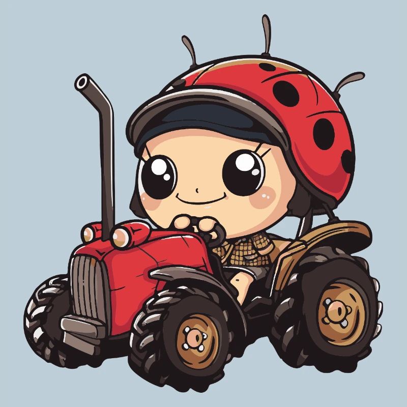 Ladybug Tractor Farmer