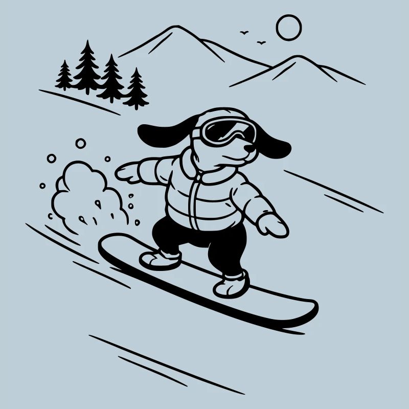 cool hund dackel snowboard wintersport