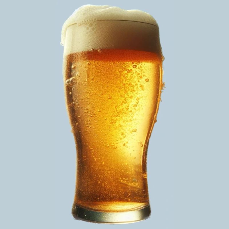 An ice-cold beer