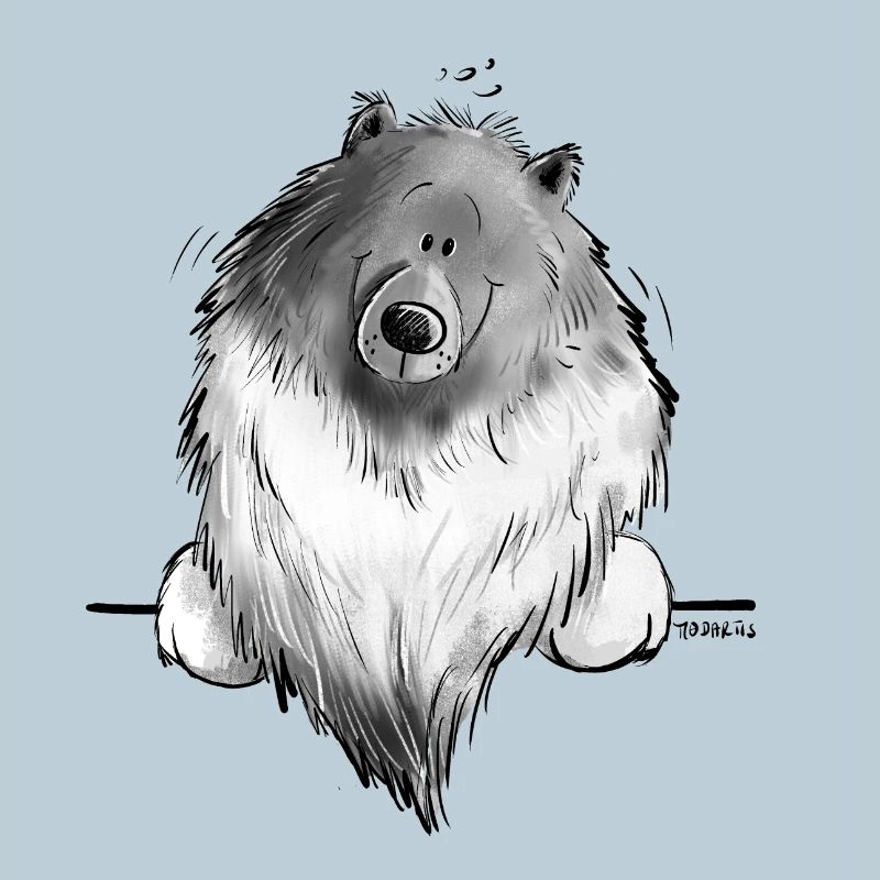 Cadeau drôle de chien de bande dessinée Wolfsspitz I