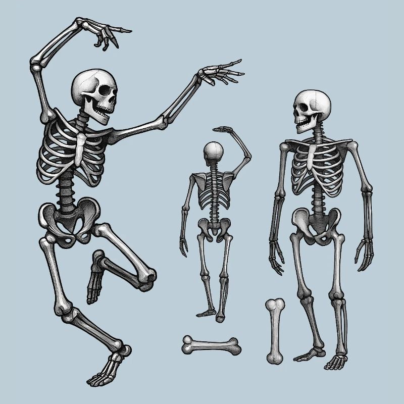 SKELETONS DANCER #1 - black & white