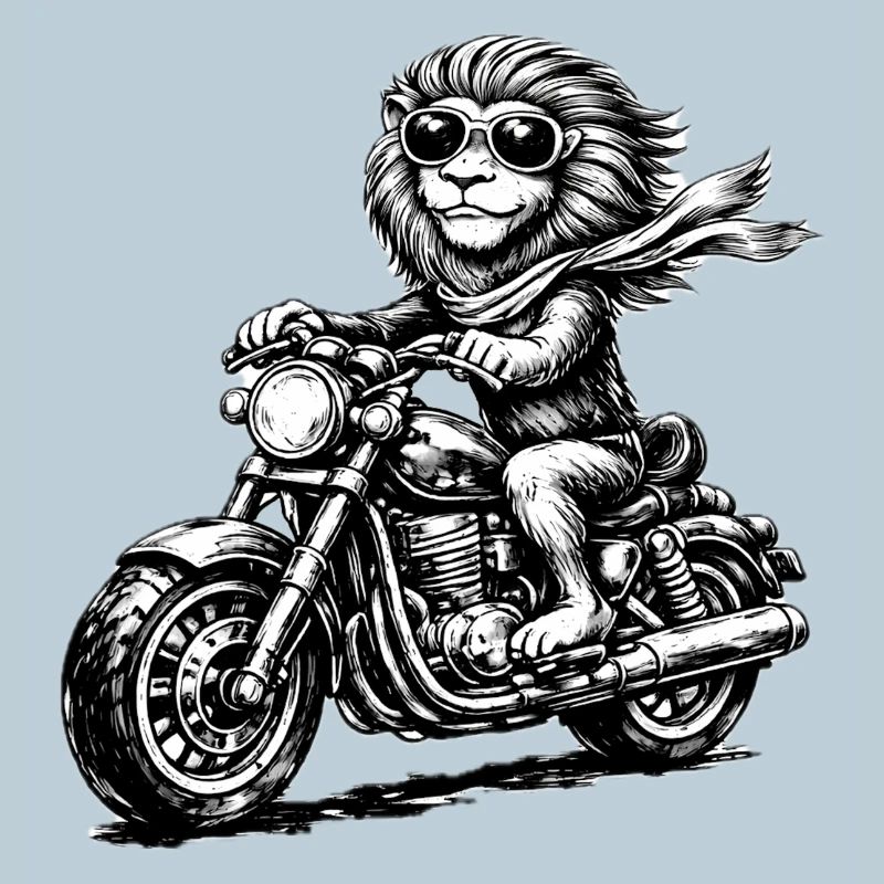 Singe sur écharpe de moto