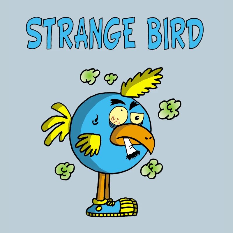 Oiseau bleu étrange