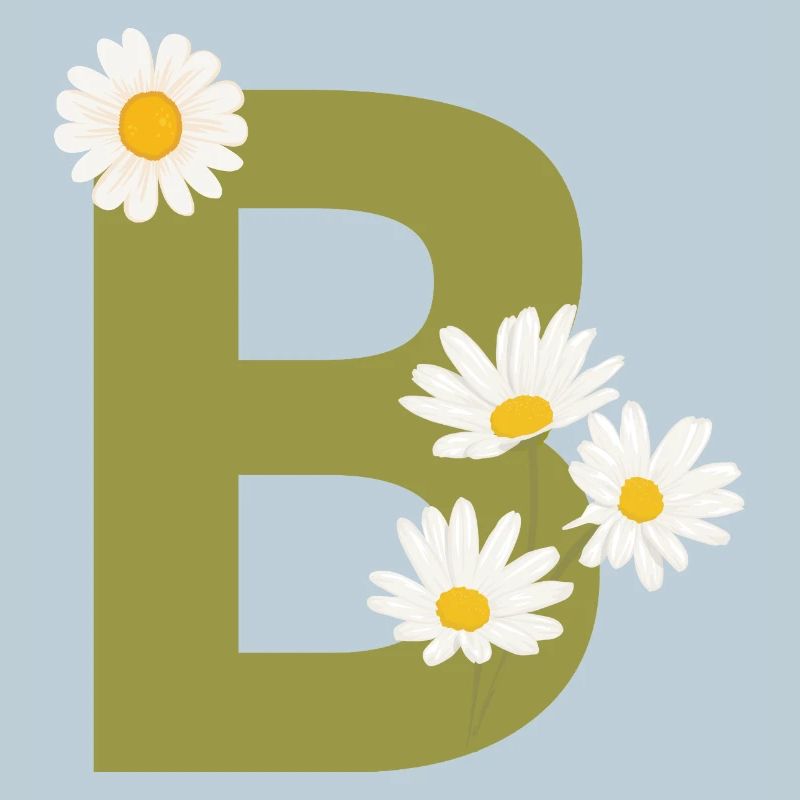 Buchstabe b grüne Gänseblümchen