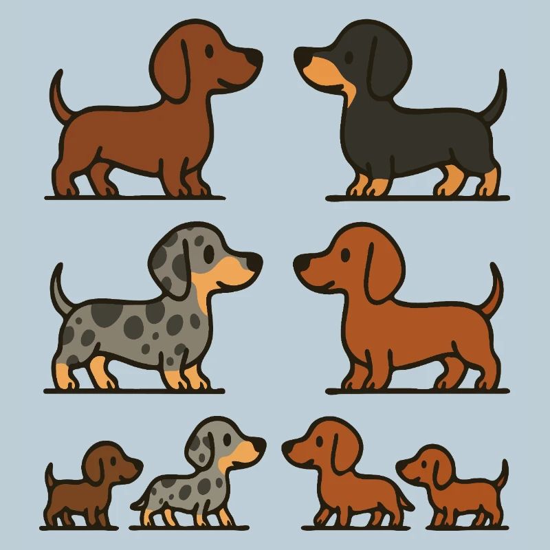 Pack d’illustration du quatuor teckel