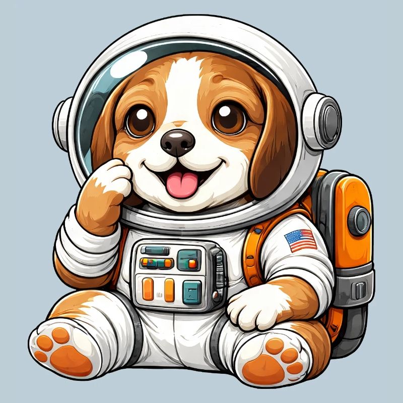Cute Beagle Astronaut Space Explorer Cartoon