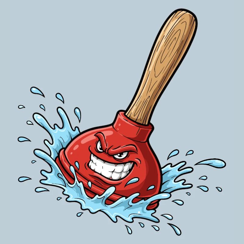 Roter Pümpel mit Wassersplash