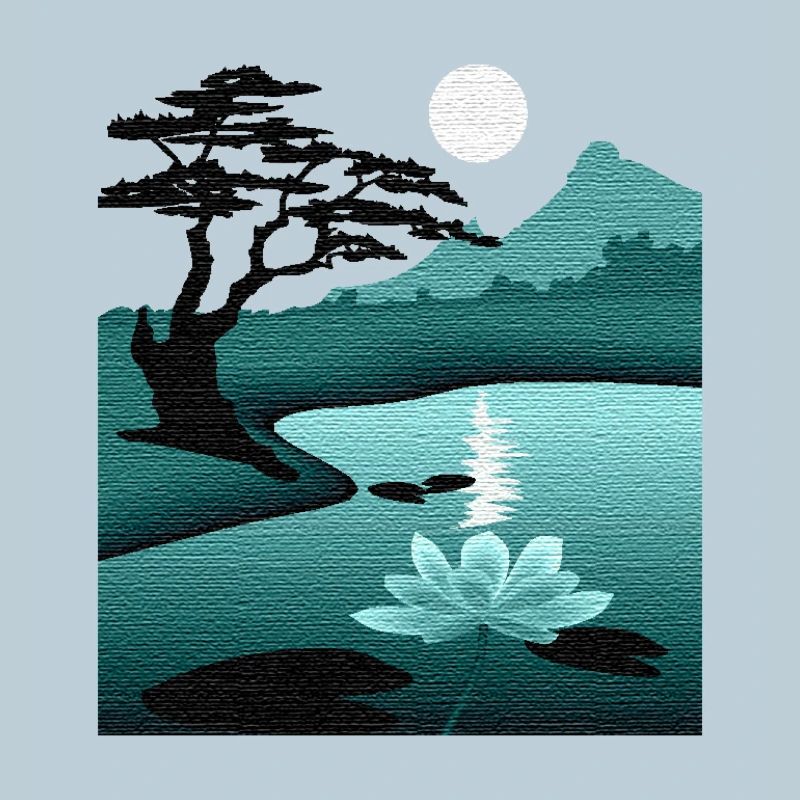 Paysage lunaire de nuit avec structure