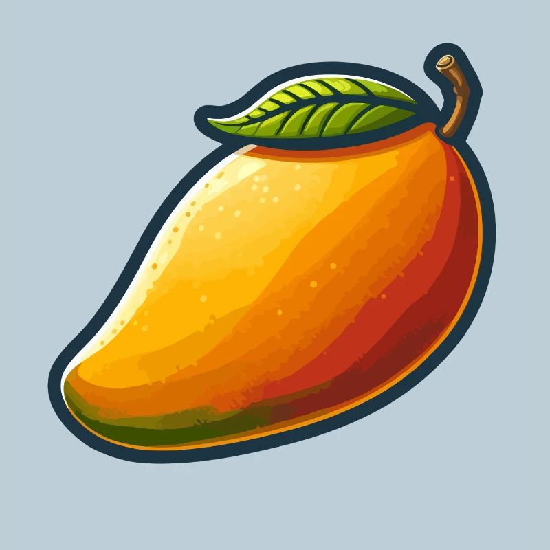 Mangue colorée avec feuille verte