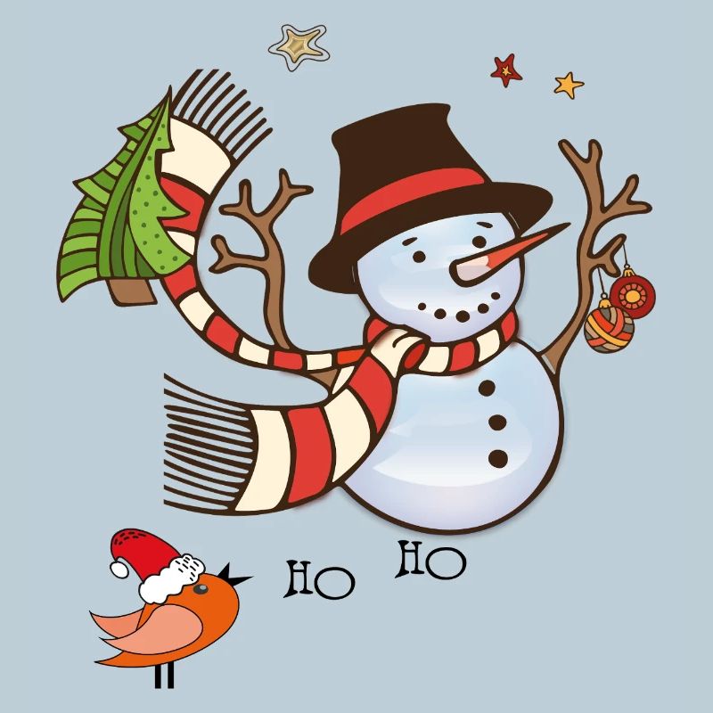Winter Schneemann mit rotem Schal