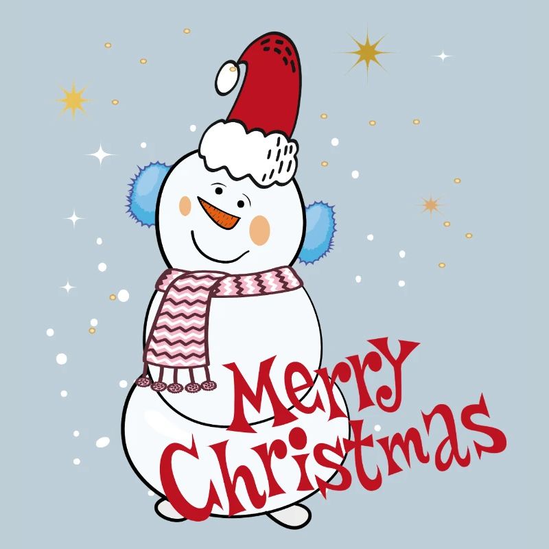 Schneemann mit Merry Christmas 